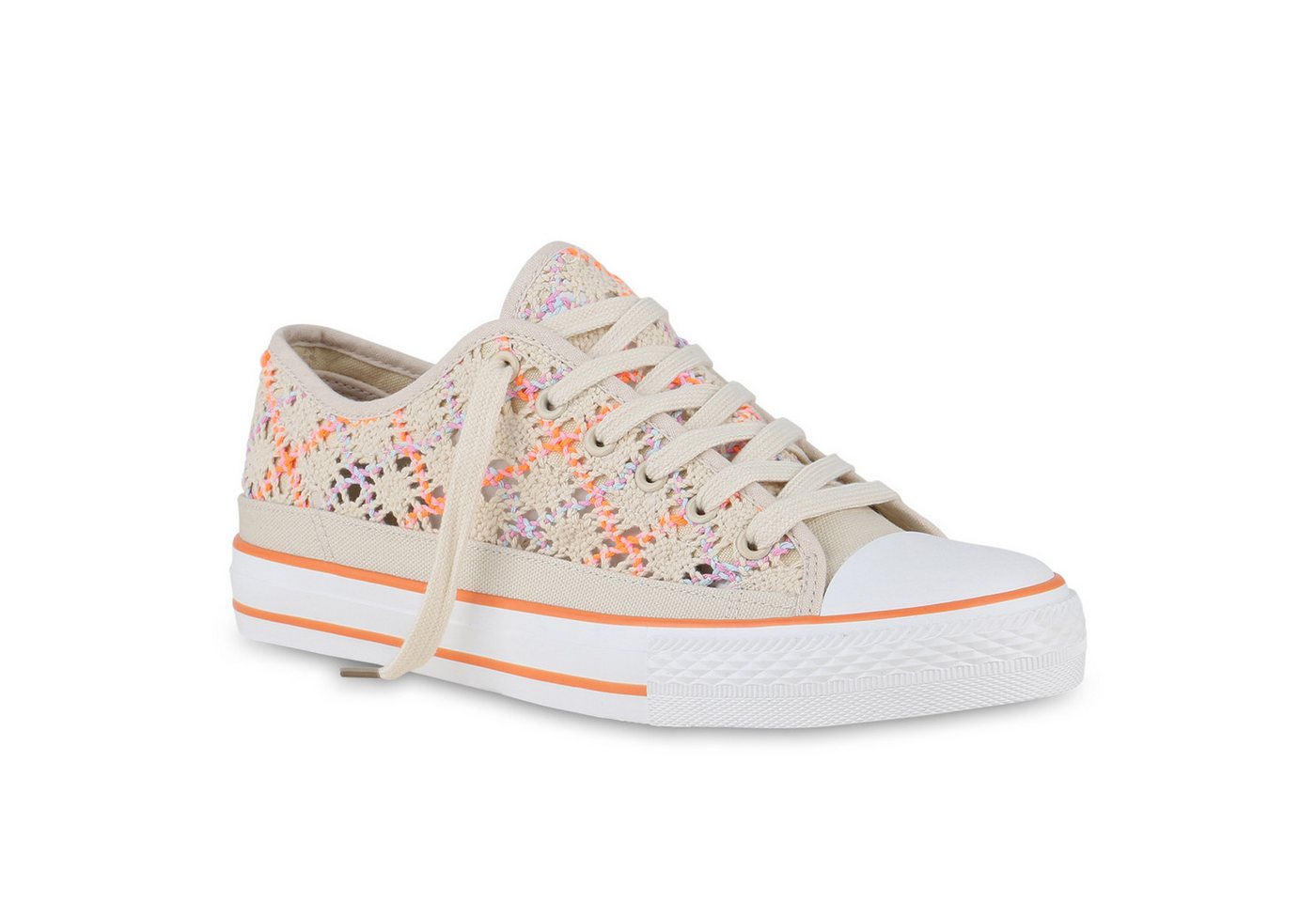 VAN HILL 21578345 FT 2.879622 NINA Damen Sneaker Multi 45 Sneaker Damen Übergrößen Sneaker Low Schnürer Bequeme Spitze Schnür-