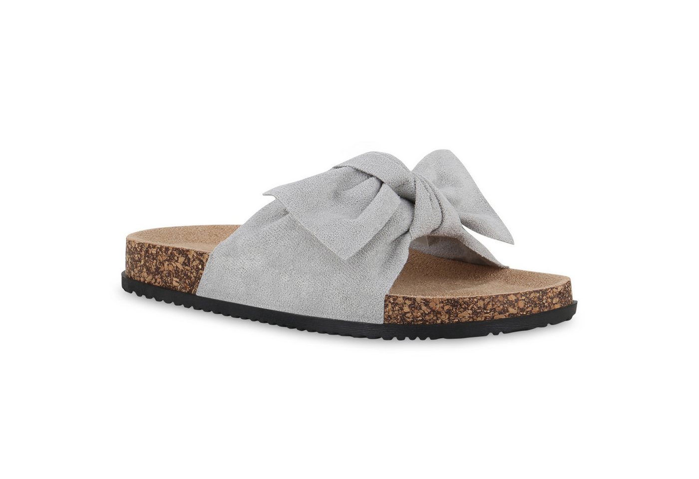 VAN HILL 21590736 TH S67[TH] Damen Sandalen Grey 36 Pantolette Damen Pantoletten Sandalen Bequeme Schleifen Korkoptik