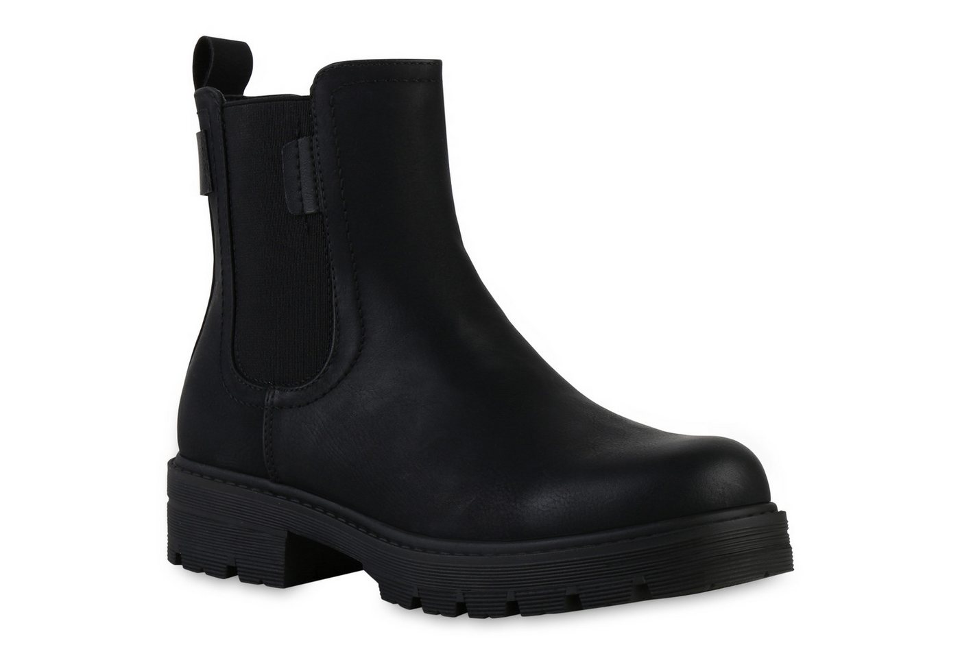 VAN HILL 21620438 KY KA25-6 Damen Stiefeletten Black 38 Stiefelette Damen Klassische Stiefeletten Profil-Sohle Plateau Vorne