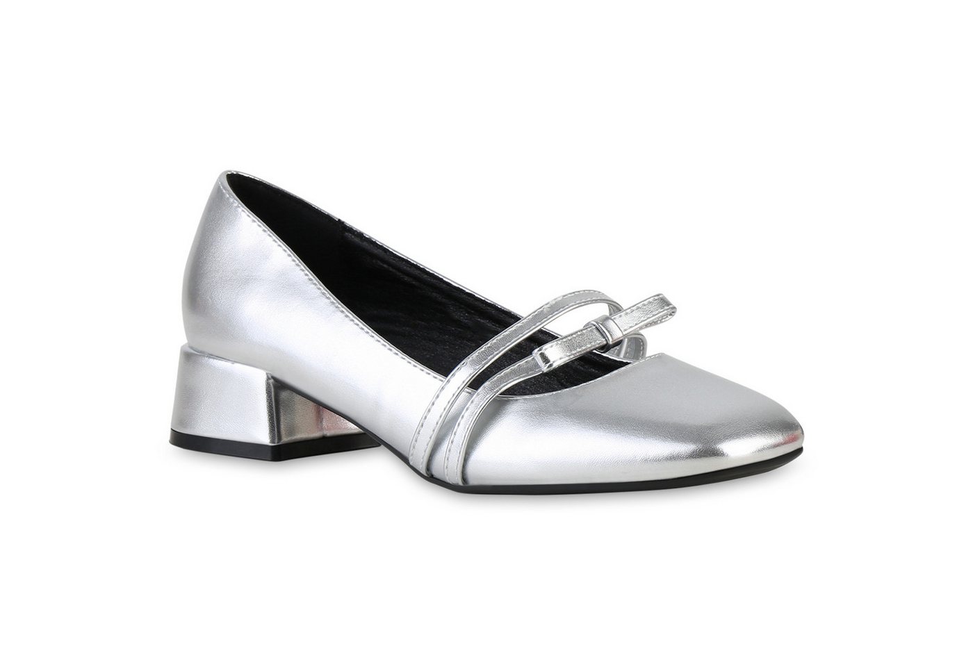 VAN HILL 21653138 KY L1092 Damen Ballerinas Silver 38 Ballerina Damen Riemchenballerinas Ballerinas Klassische Schleifen
