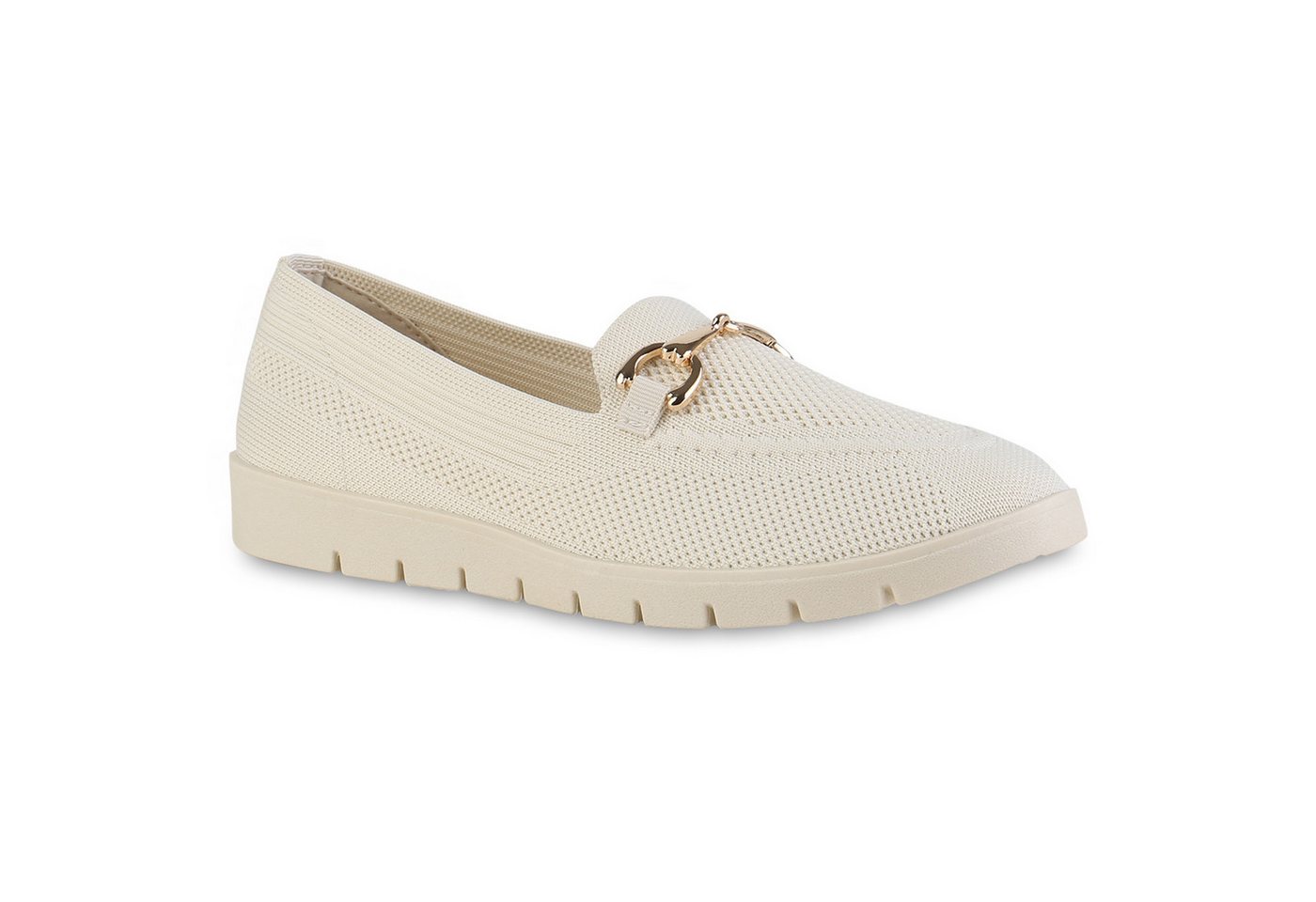 VAN HILL 21695339 HO NR2503 Damen Slippers Beige 39 Slipper Damen Slip Ons Slippers Bequeme Strick Profil-Sohle