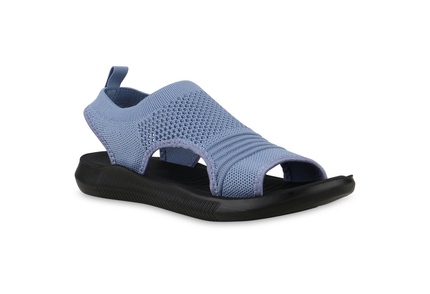 VAN HILL 21716837 FY6856 Damen Sandalen Jeans Blue 37 Sandale Damen Komfort Sandalen Bequeme Strick Freizeit