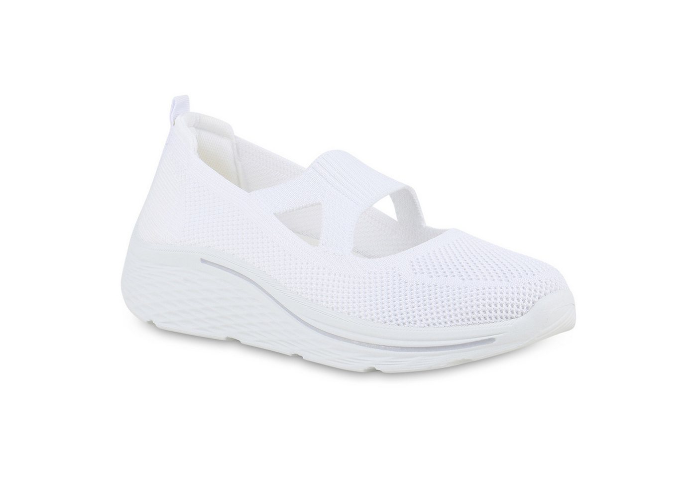 VAN HILL 21718841 BK258 Damen Sportschuhe White 41 Slip-On Sneaker Damen Slip Ons Sportschuhe Sportliche Strick Profil-Sohle