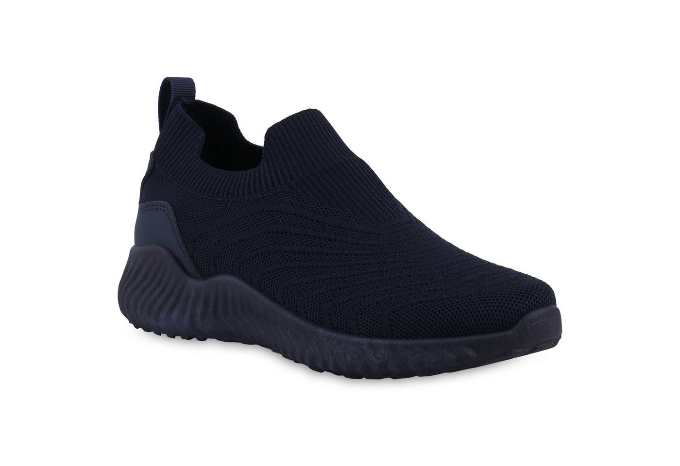 VAN HILL 21723338 EM HD-33(EM) Damen Sportschuhe Navy 38 Slip-On Sneaker Damen Slip Ons Sportschuhe Sportliche Strick Profil-Sohle