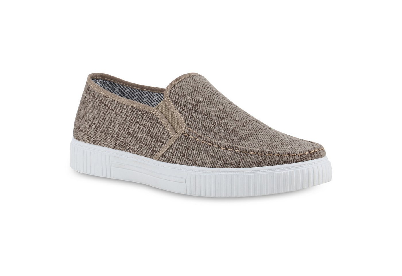 VAN HILL 21725145 EM HD-45(HERREN) Herren Slippers Khaki 45 Slipper Herren Slip Ons Slippers Bequeme Basic Stoff Freizeit