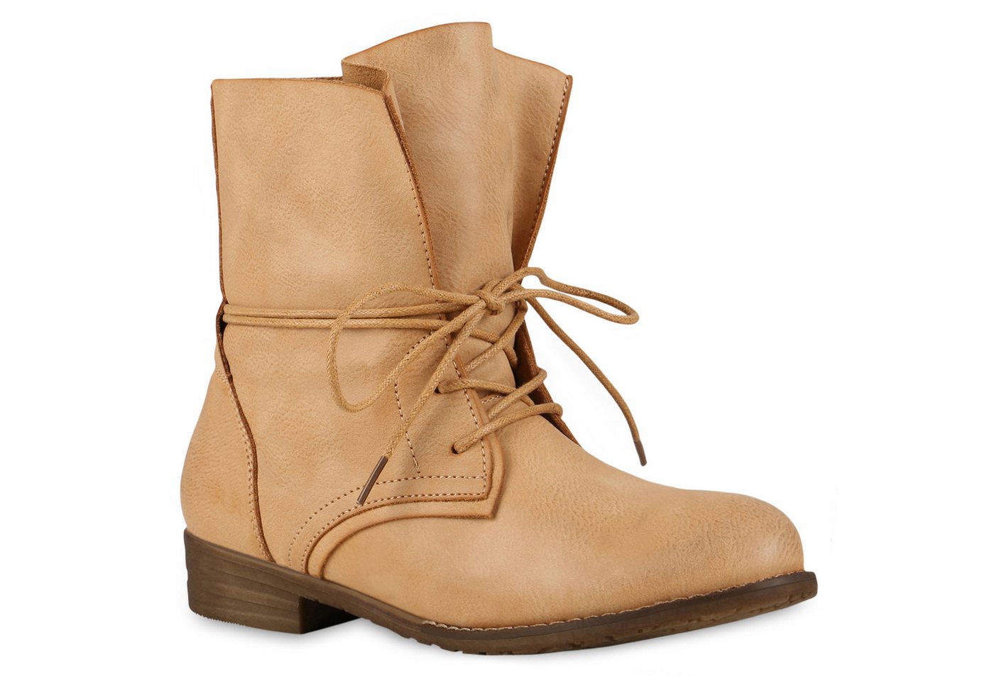 VAN HILL 71380 Schnürstiefelette Damen Stiefeletten Schnürstiefeletten Leder-Optik Boots Basic