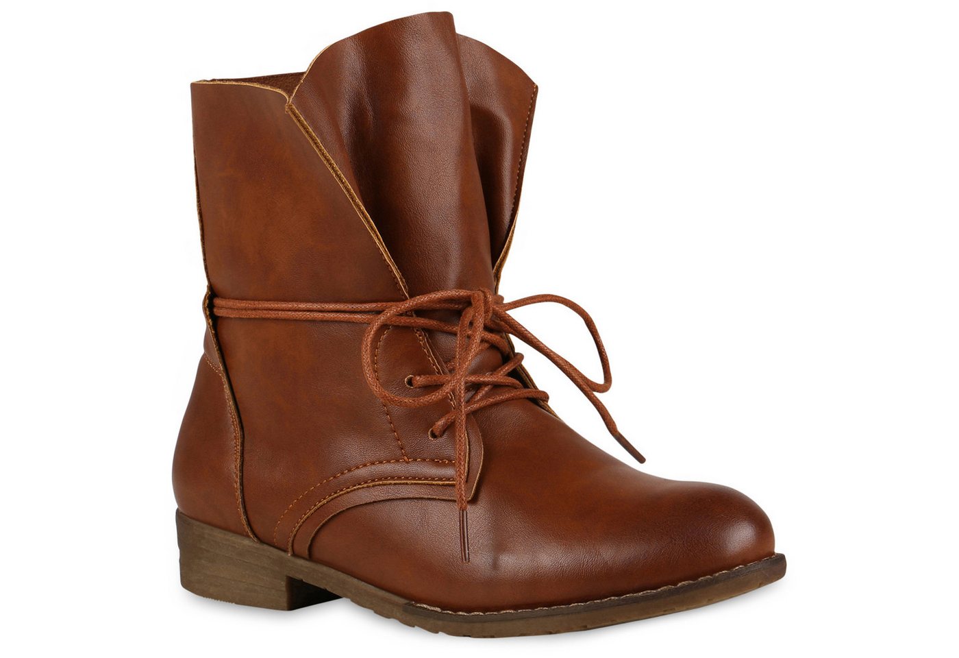 VAN HILL 71380 Schnürstiefelette Damen Stiefeletten Schnürstiefeletten Leder-Optik Boots Basic