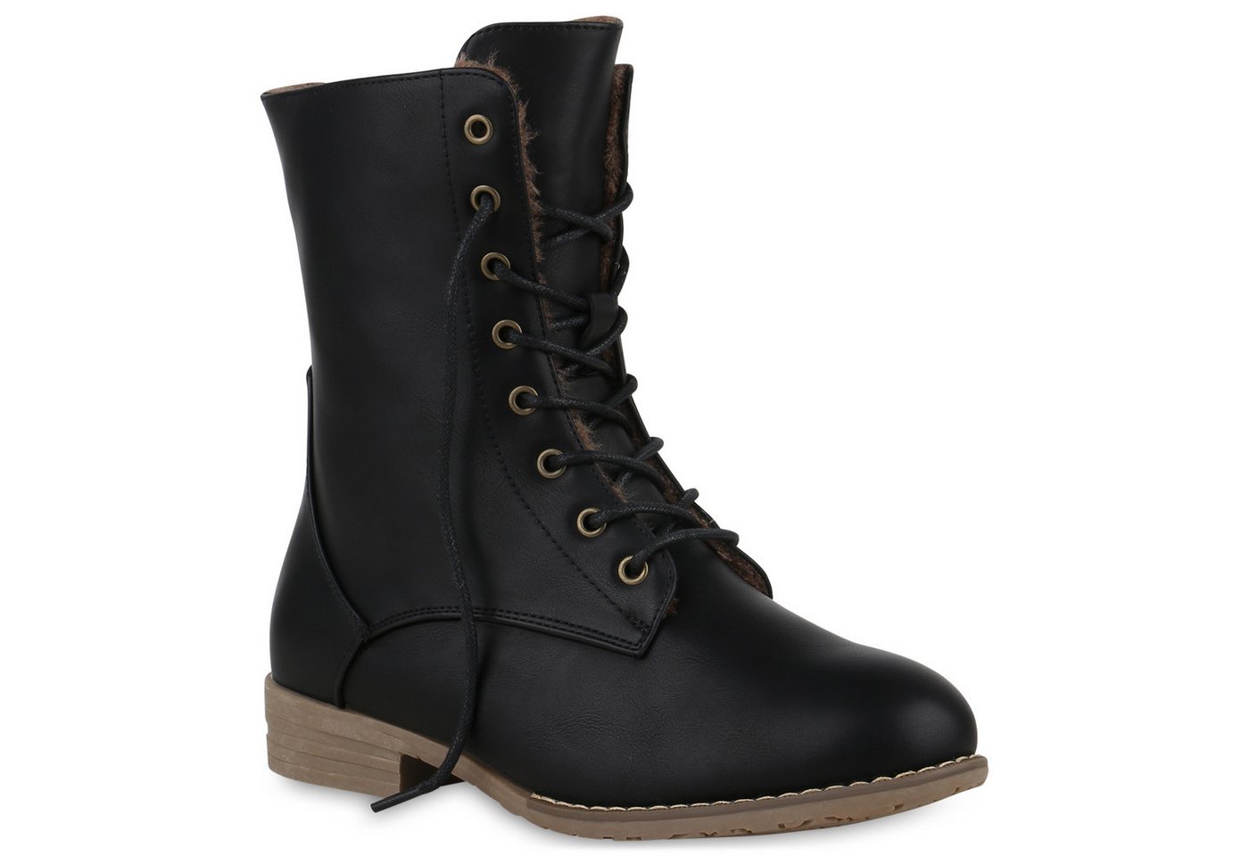 VAN HILL 78490 Schnürstiefelette Damen Schnürstiefeletten Warm Gefütterte Stiefeletten Winter Boots