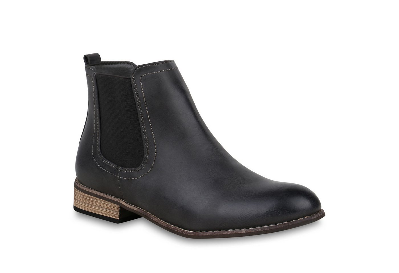 VAN HILL 811822 Chelseaboots Gefütterte Damen Chelsea Boots Leder-Optik Stiefeletten
