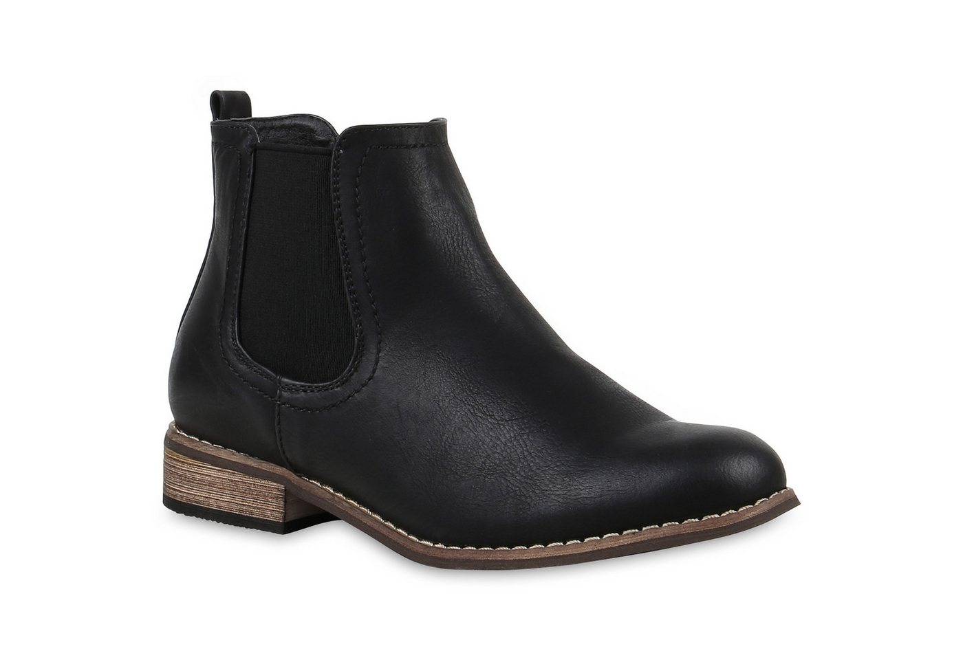 VAN HILL 811822 Chelseaboots Gefütterte Damen Chelsea Boots Leder-Optik Stiefeletten