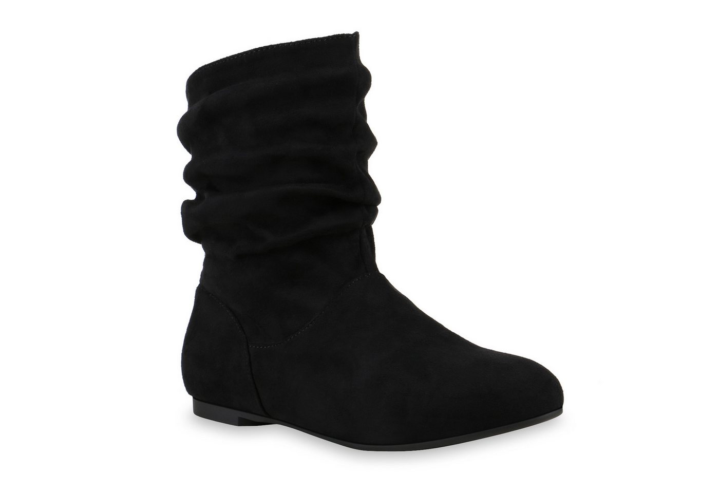 VAN HILL 812201 Schlupfboots Damen Schlupfstiefel Leder-Optik Stiefeletten Bequeme