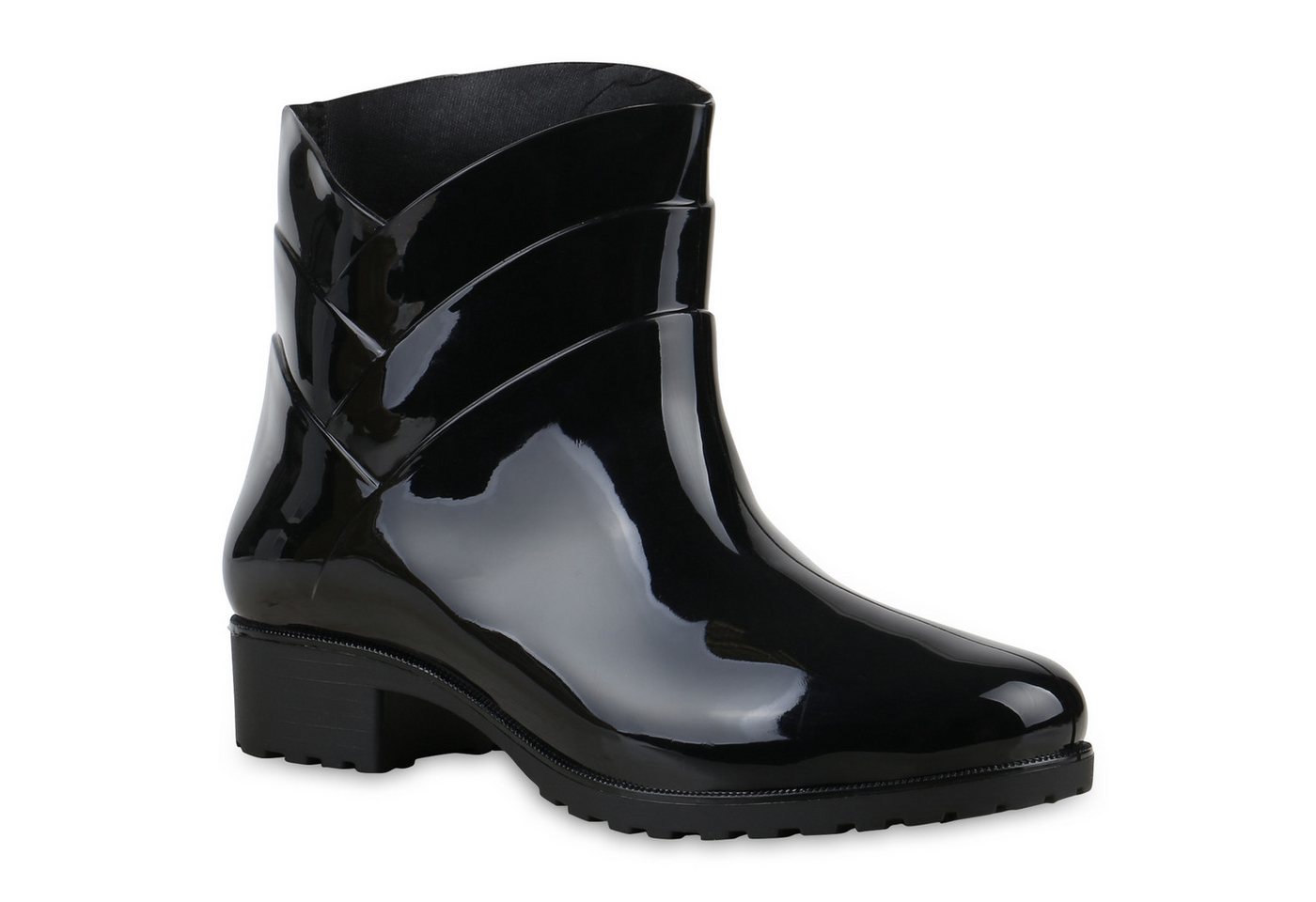 VAN HILL 812771 Gummistiefelette Damen Gummistiefel Profil Sohle Stiefel Regen