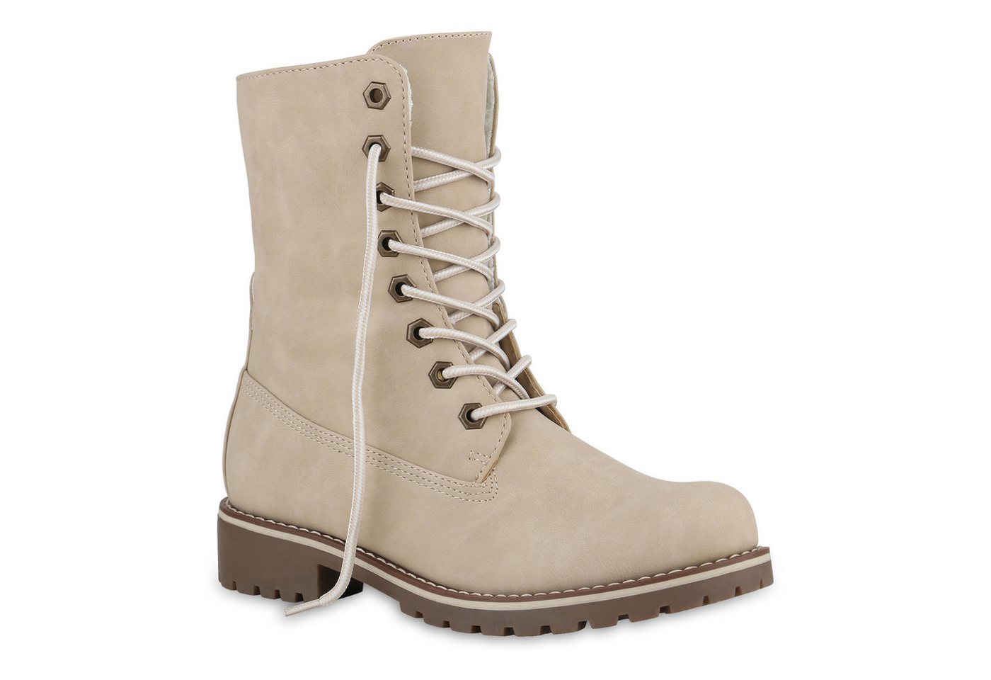 VAN HILL 813135 Schnürstiefelette Schnürstiefeletten Damen Warm Gefütterte Stiefeletten Stiefel