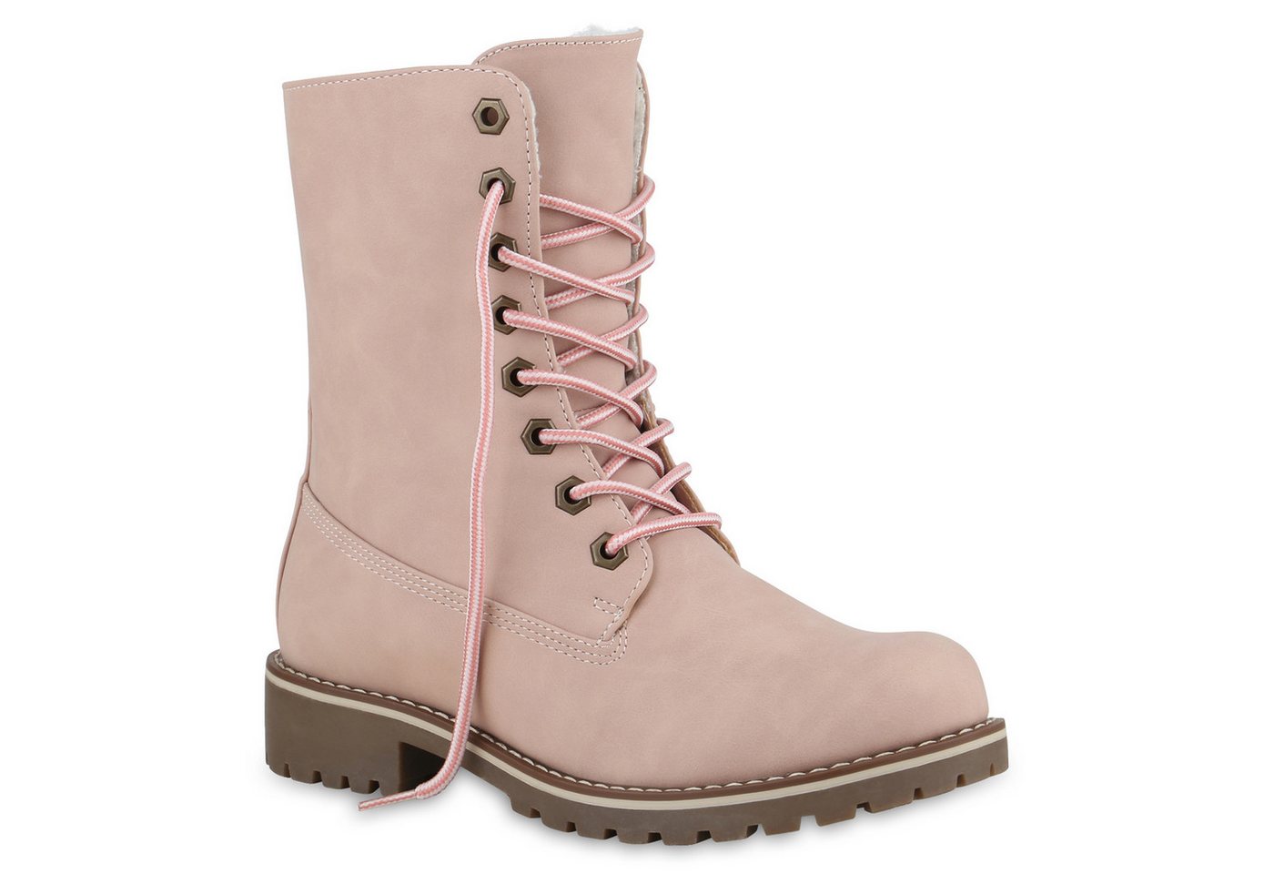 VAN HILL 813135 Schnürstiefelette Schnürstiefeletten Damen Warm Gefütterte Stiefeletten Stiefel