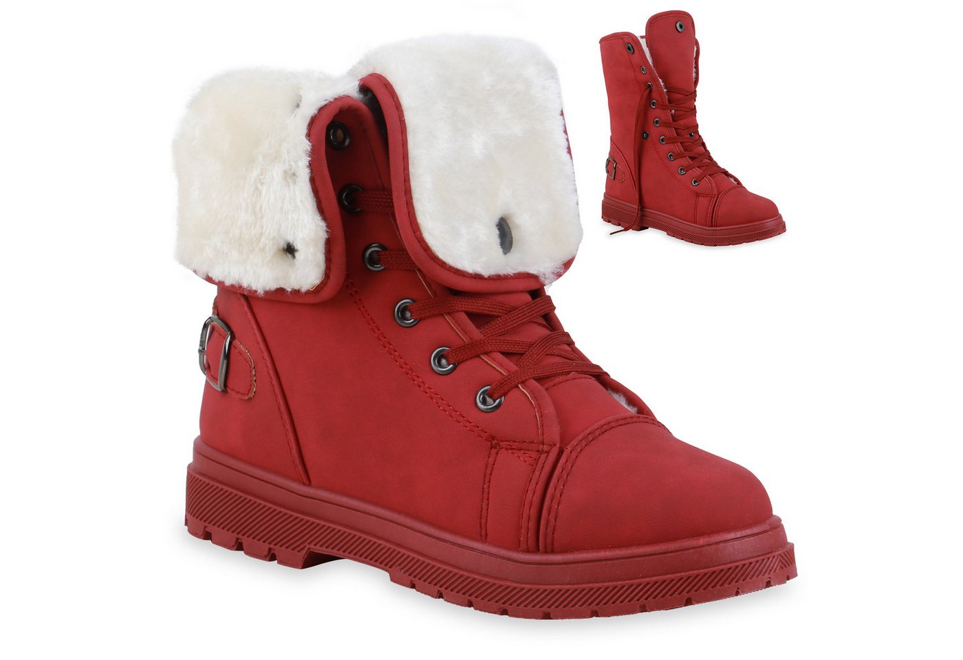 VAN HILL 813745 Stiefelette Warm Gefütterte Damen Stiefeletten Worker Boots Outdoor