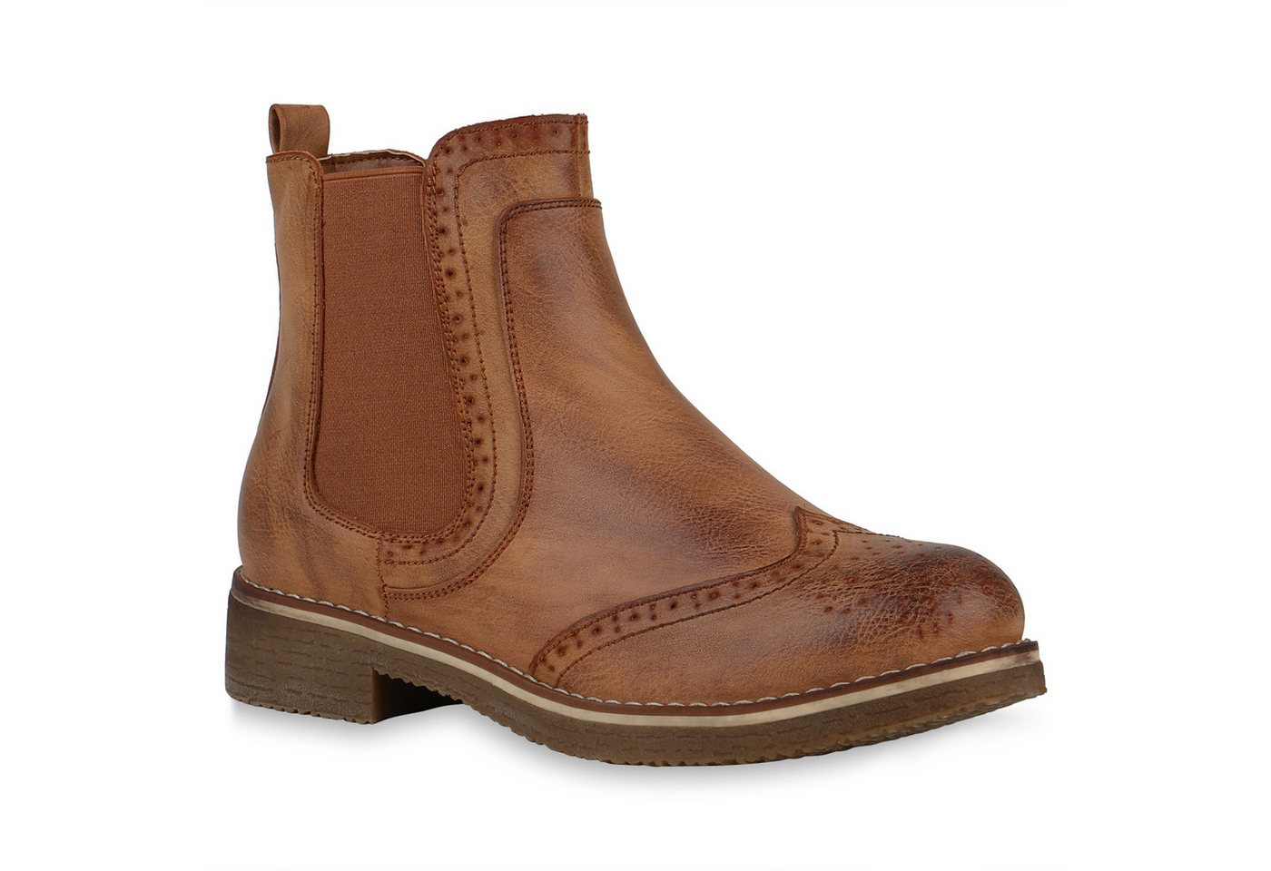 VAN HILL 818251 Chelseaboots Damen Stiefeletten Chelsea Boots Leicht Gefütterte Freizeitschuhe