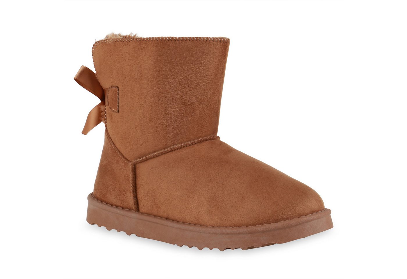 VAN HILL 824965 Schlupfboots Damen Stiefeletten Schlupfstiefel Warm Gefütterte Stiefel Schleife