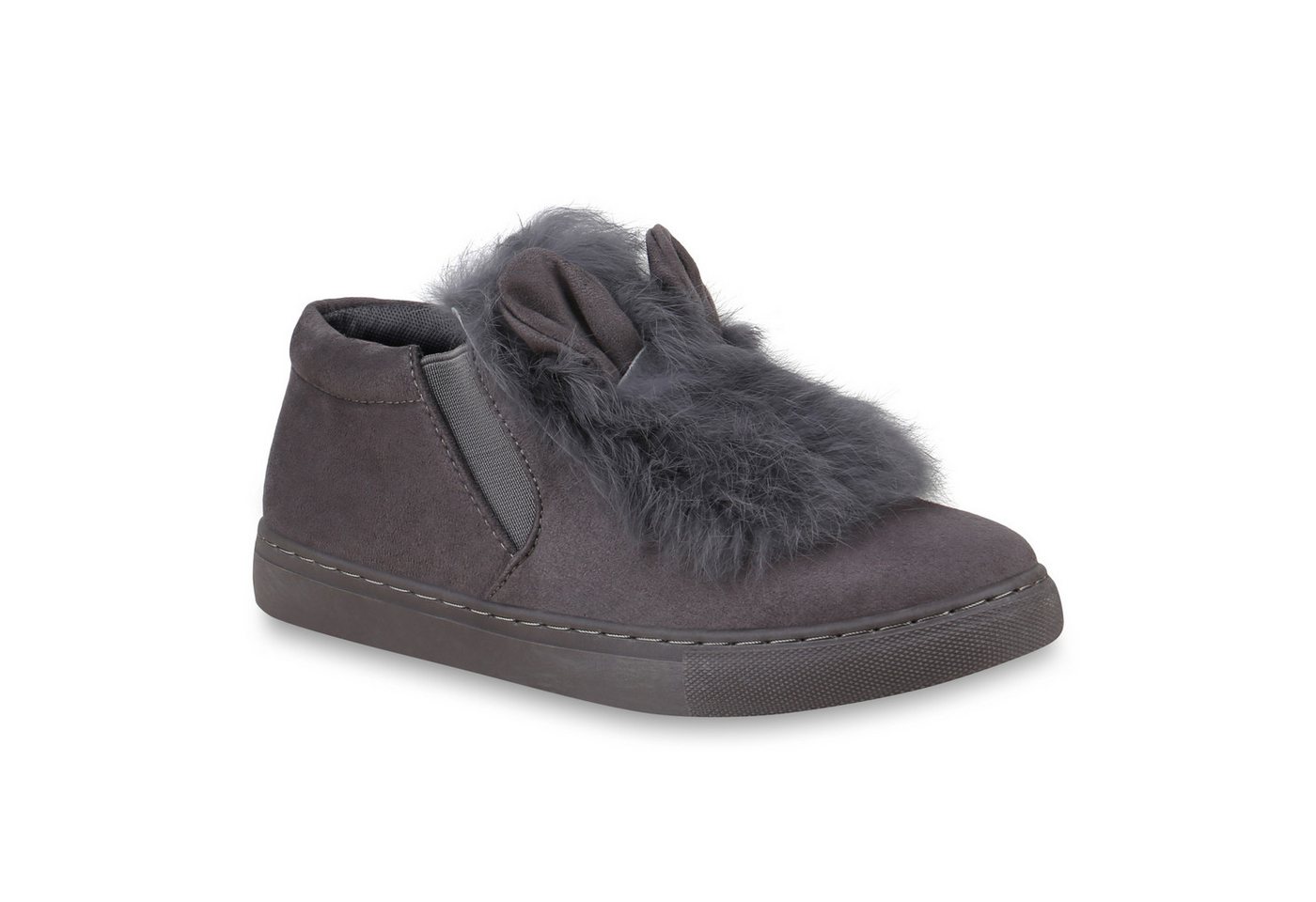 VAN HILL 825606 Slip-On Sneaker Damen Slip On Sneaker Fell Slippers Wildleder-Optik Turnschuhe