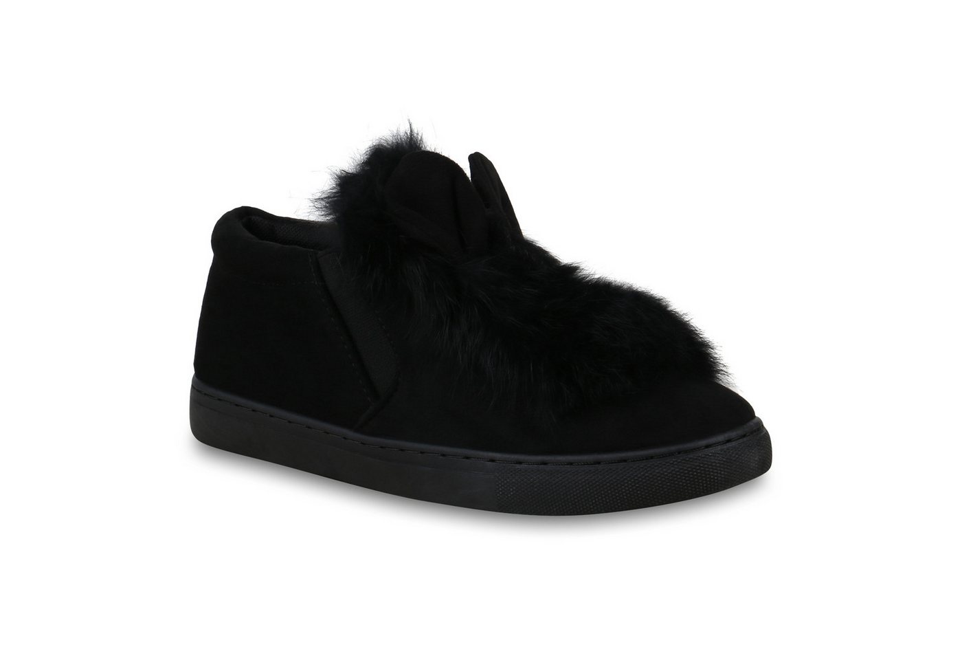 VAN HILL 825606 Slip-On Sneaker Damen Slip On Sneaker Fell Slippers Wildleder-Optik Turnschuhe