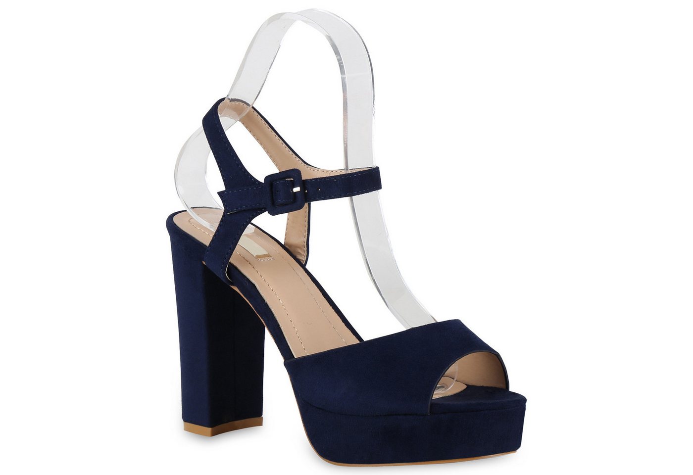 VAN HILL 826158 Plateausandaletten Damen Plateau Sandaletten Blockabsatz Party High Heels