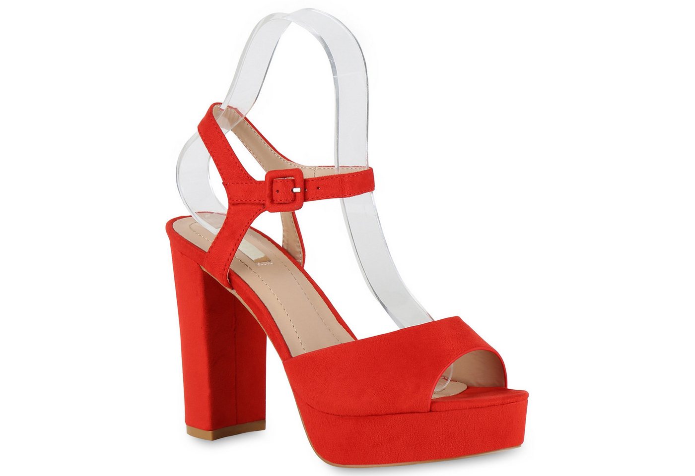 VAN HILL 826158 Plateausandaletten Damen Plateau Sandaletten Blockabsatz Party High Heels