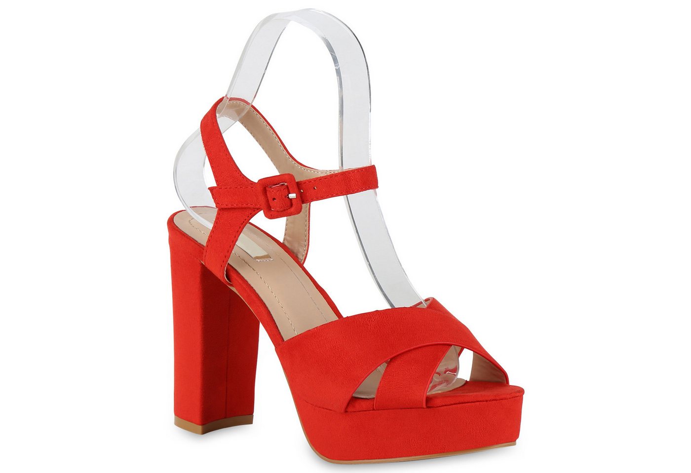 VAN HILL 826159 Plateausandaletten Damen Plateau Sandaletten Blockabsatz Party High Heels