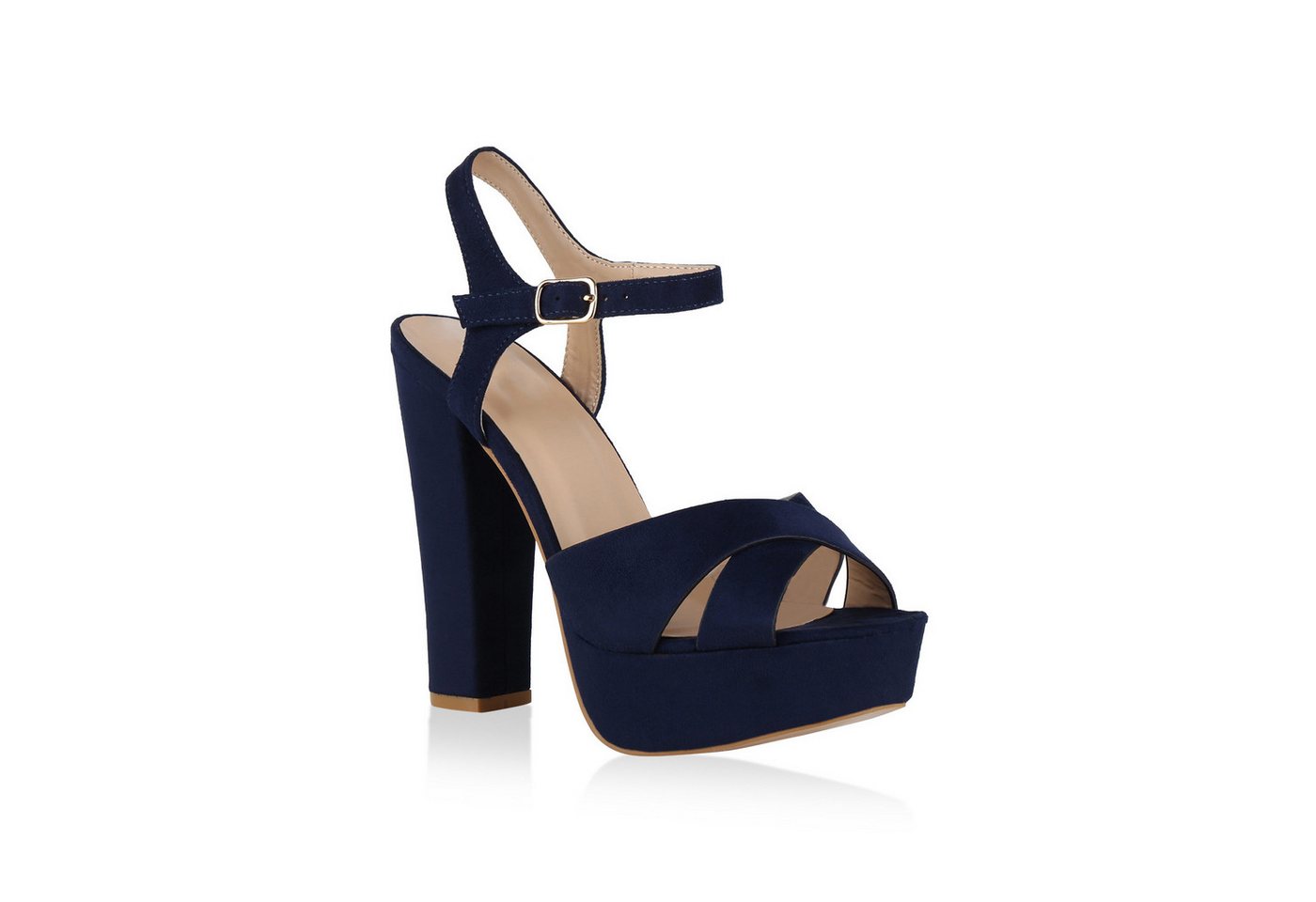 VAN HILL 826179 Plateausandaletten Damen Plateau Sandaletten Blcokabsatz High Heels Party