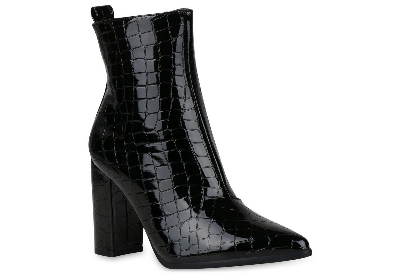 VAN HILL 831400 Stiefelette Damen Klassische Stiefeletten Leicht Gefütterte High Heels Snake