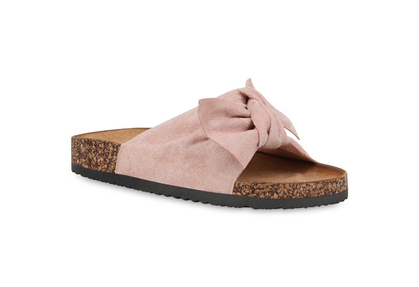 VAN HILL 833538 Pantolette Damen Sandalen Pantoletten Korkoptik Sommer Schlappen Hausschuhe