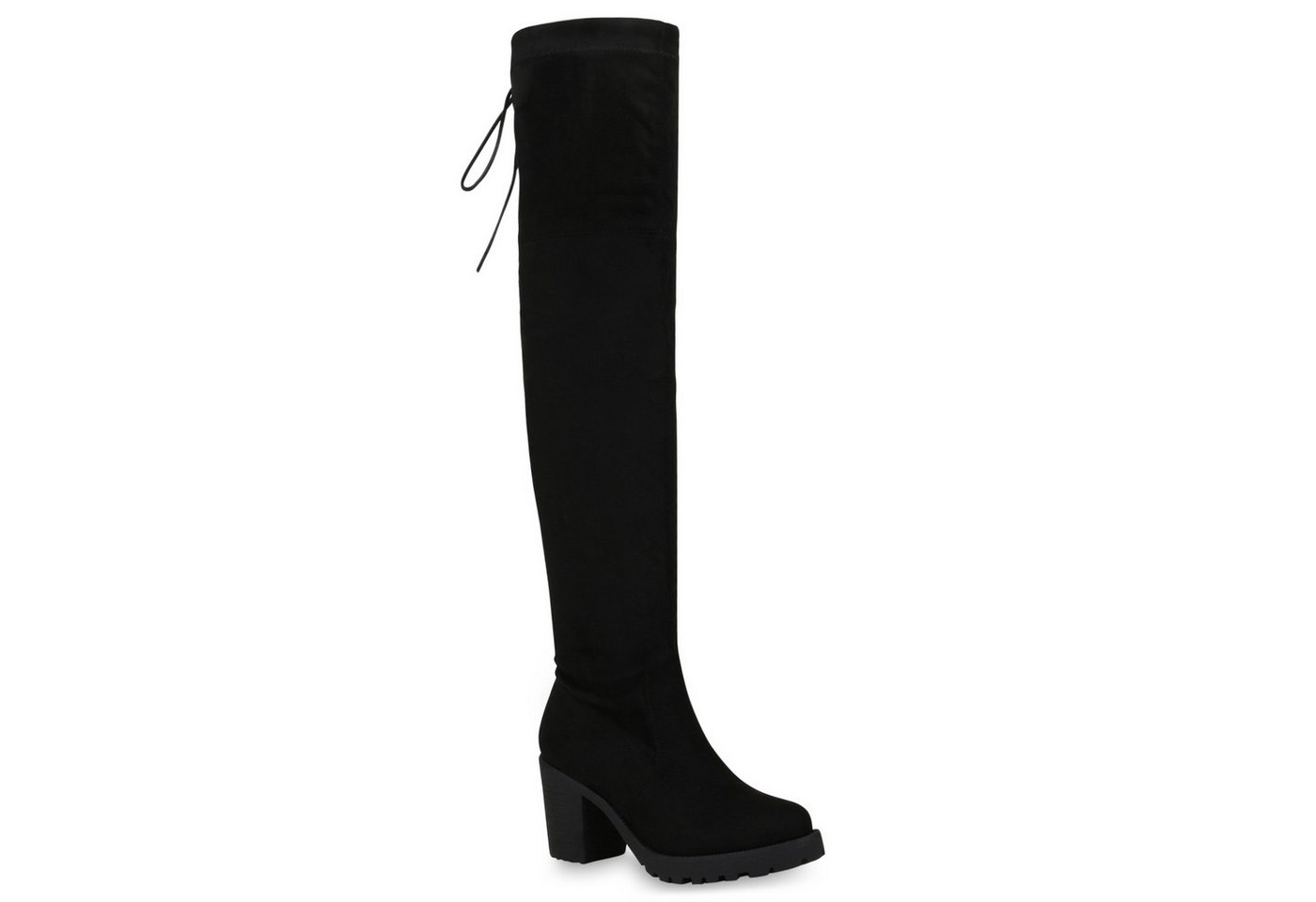 VAN HILL 833657 Overkneestiefel Damen Overknees Leicht Gefütterte Stiefel Wildleder-Optik Boots