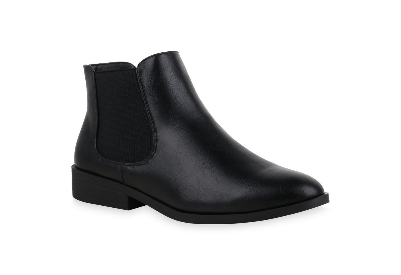 VAN HILL 835613 Chelseaboots Damen Stiefeletten Chelsea Boots Blockabsatz Kurzschaft-