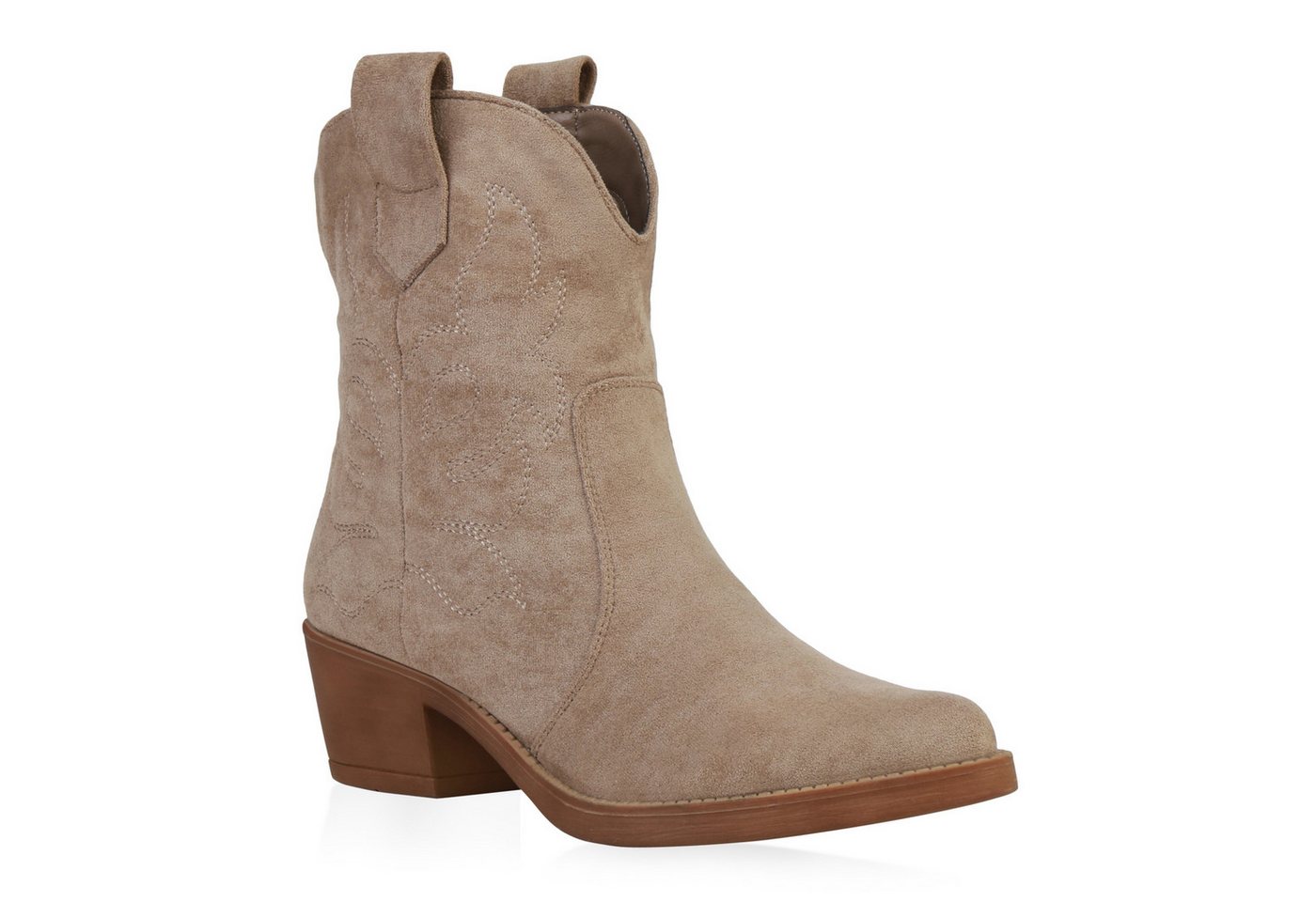 VAN HILL 835978 Cowboy Boots Damen Stiefeletten Spitze Cowboy Boots Stickereien Western