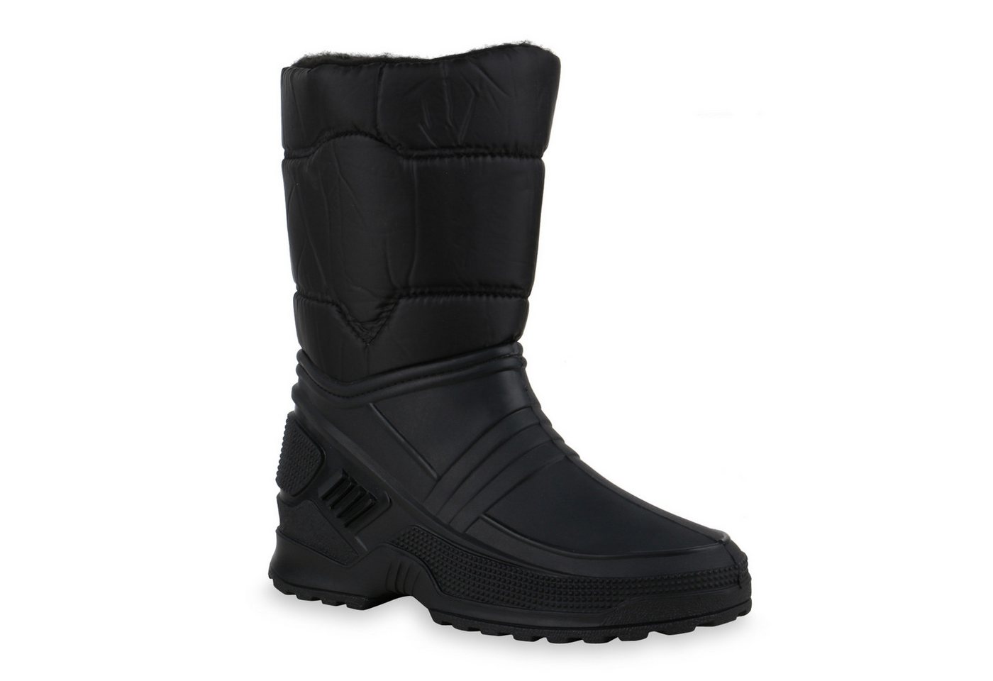 VAN HILL 836020 Winterstiefel Damen Stiefel Warm Gefütterte Winterstiefel Gesteppt Schlupf-Schuh