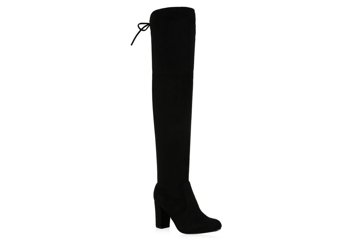 VAN HILL 836068 Overkneestiefel Damen Overknees Stiefel Blockabsatz Basic Langschaftstiefel