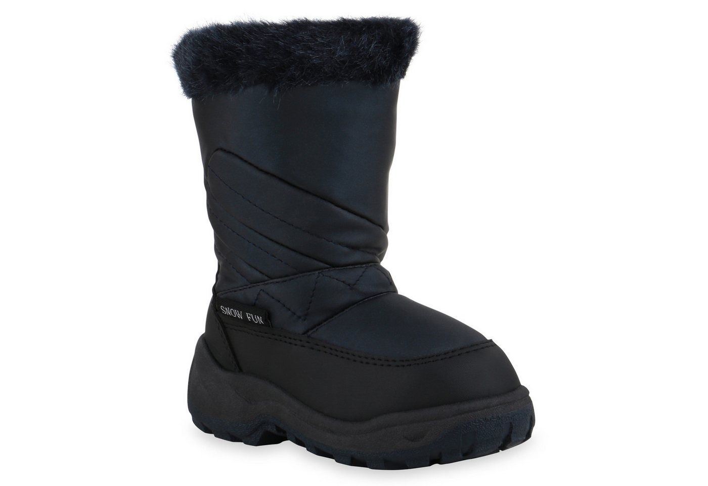 VAN HILL 836086 Winterboots Kinder Warm Gefütterte Winter Boots Bequeme Kunstfell