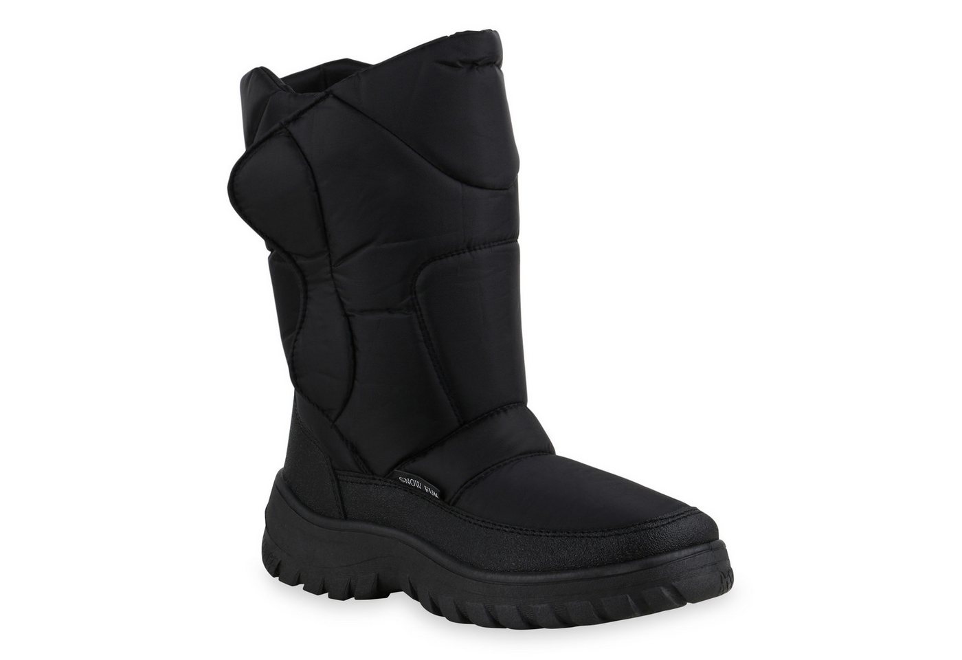 VAN HILL 836089 Winterboots Herren Warm Gefütterte Winter Boots Blockabsatz Stiefel