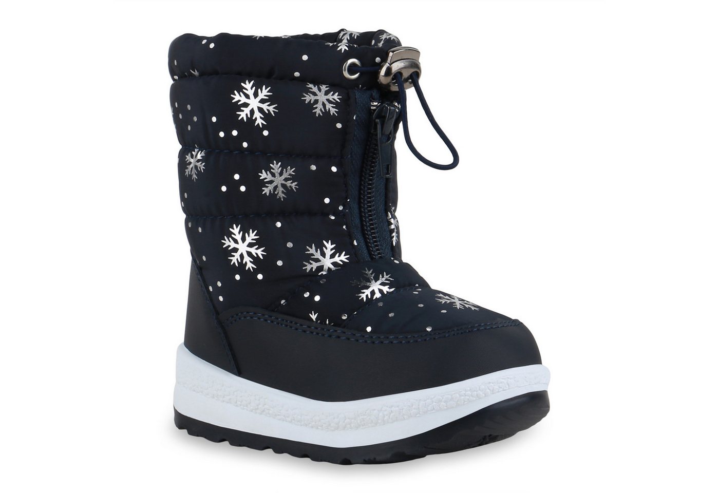 VAN HILL 836091 Winterboots Kinder Warm Gefütterte Winter Boots Metallic Stiefel Prints