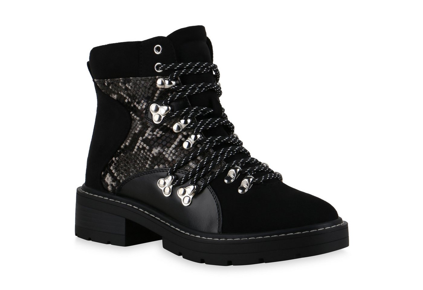 VAN HILL 836204 Schnürstiefelette Damen Stiefeletten Schnürstiefeletten Prints Outdoor