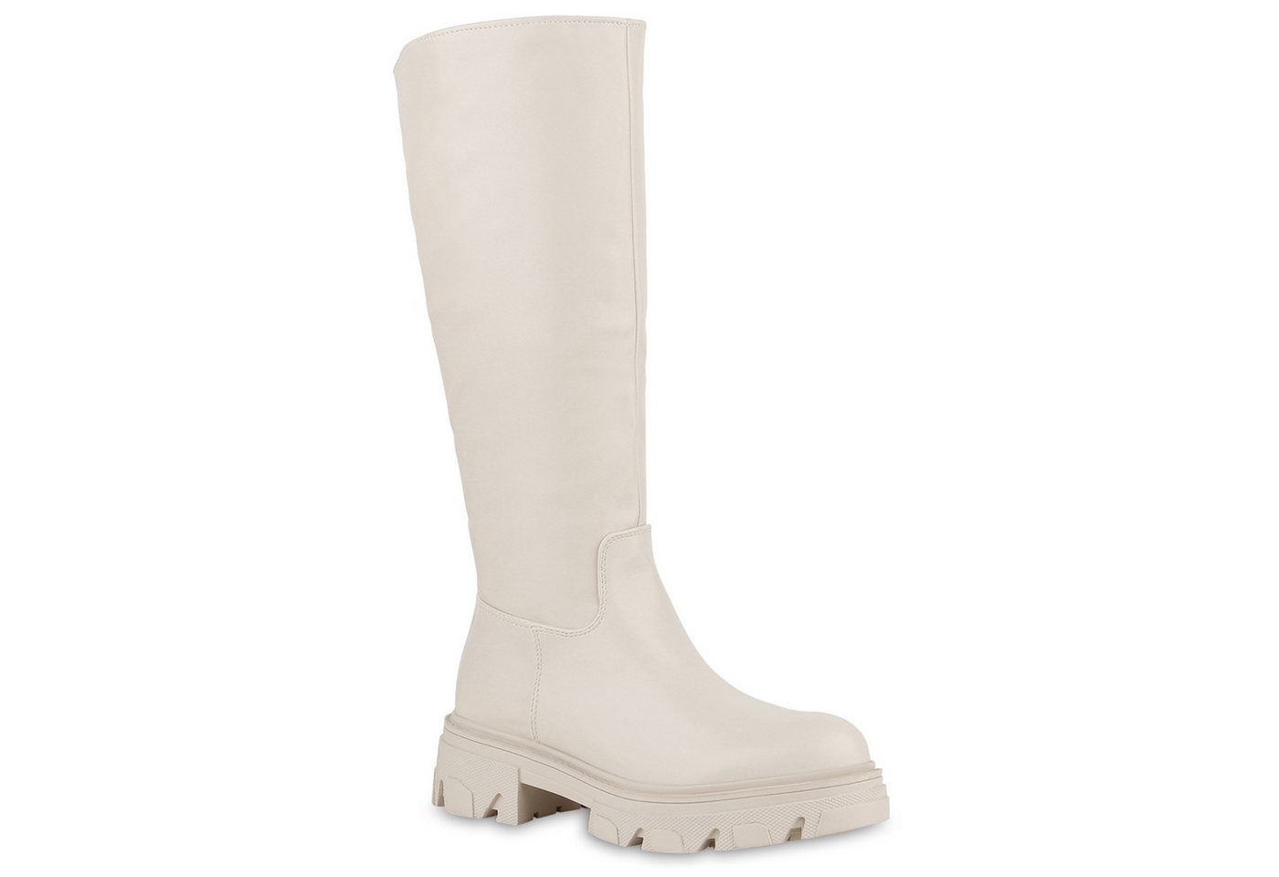VAN HILL 837869 Schlupfstiefel Damen Schlupfstiefel Stiefel Plateau Vorne Profil-Sohle