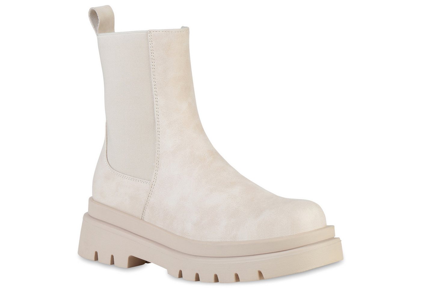 VAN HILL 837887 Plateaustiefelette Damen Plateau Boots Stiefeletten Stiefel Profil-Sohle