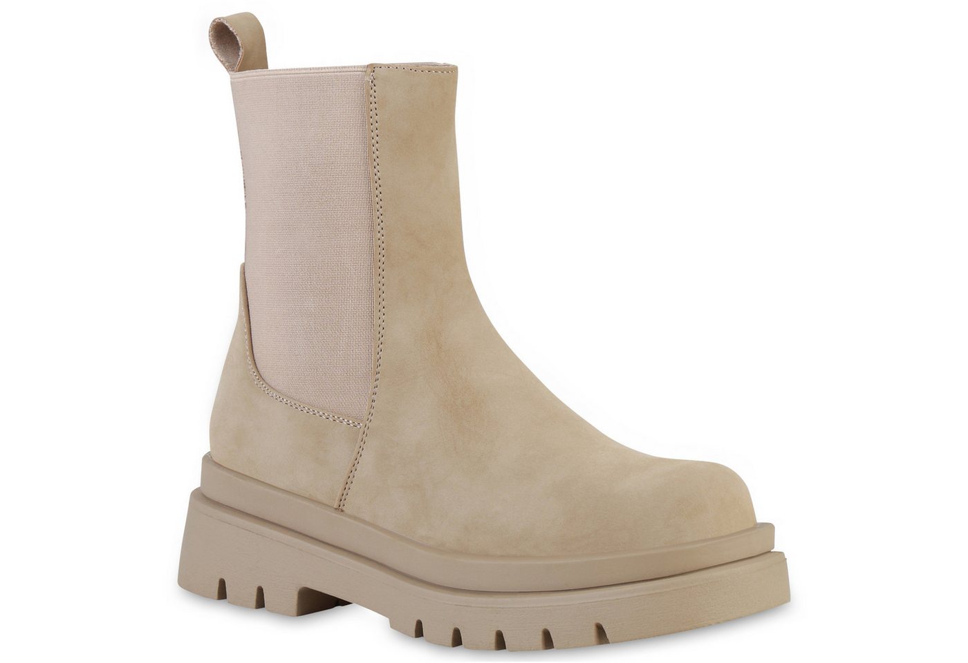 VAN HILL 837887 Plateaustiefelette Damen Plateau Boots Stiefeletten Stiefel Profil-Sohle