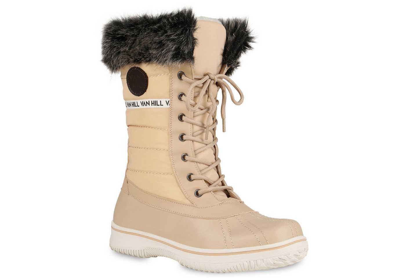 VAN HILL 838030 Winterstiefel Warm Gefütterte Damen Stiefeletten Winterboots Stiefel