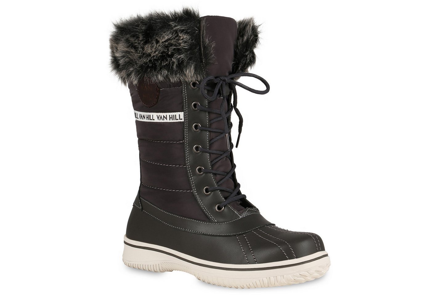VAN HILL 838030 Winterstiefel Warm Gefütterte Damen Stiefeletten Winterboots Stiefel