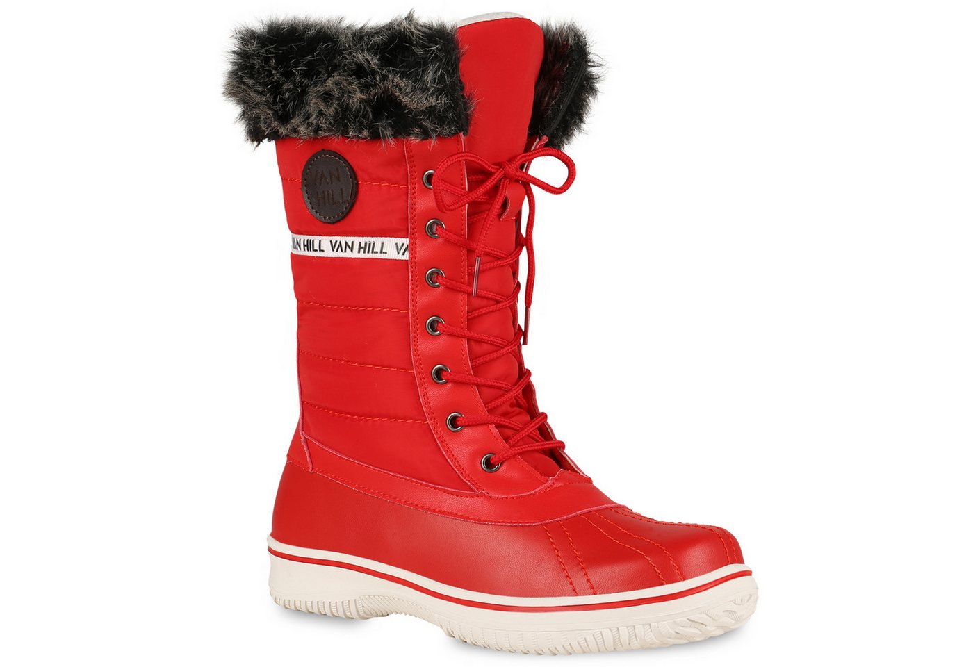 VAN HILL 838030 Winterstiefel Warm Gefütterte Damen Stiefeletten Winterboots Stiefel