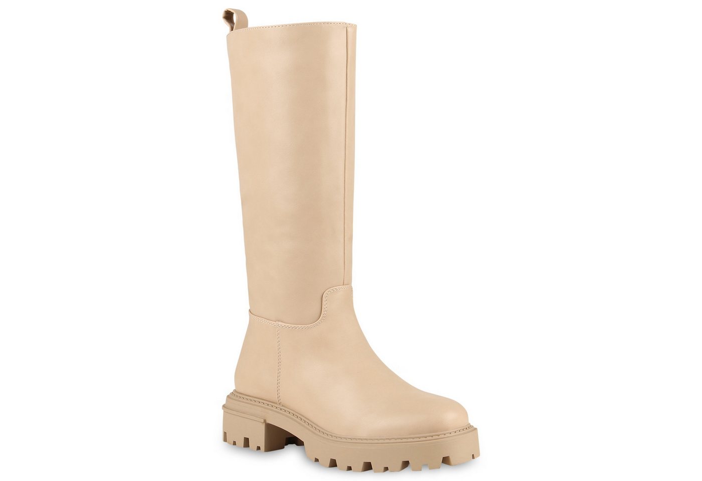 VAN HILL 838056 Plateaustiefel Damen Leicht Gefütterte Plateaustiefel Stiefel Profil-Sohle