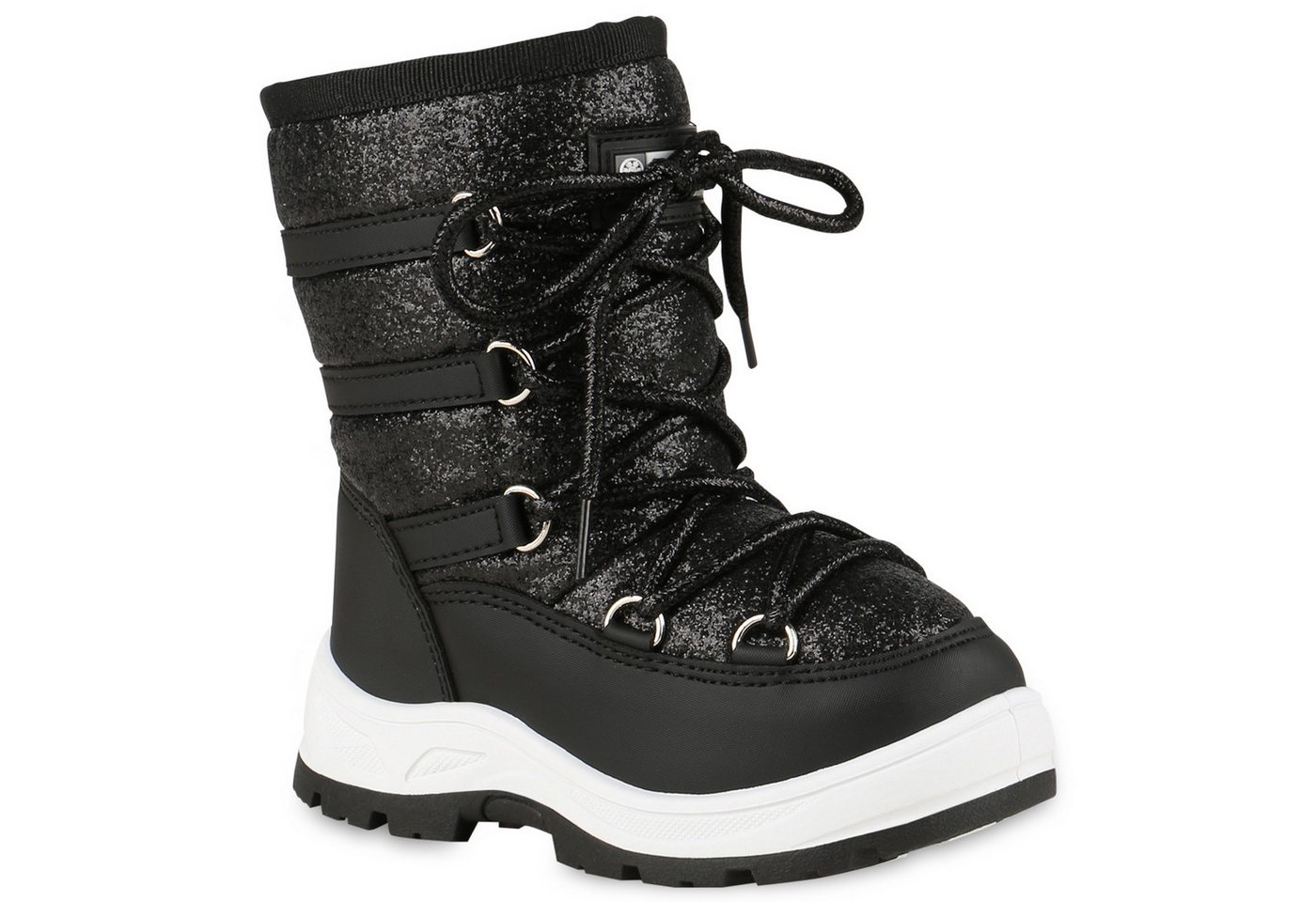 VAN HILL 838200 Winterboots Kinder Warm Gefütterte Winter Boots Bequeme Baby Glitzer