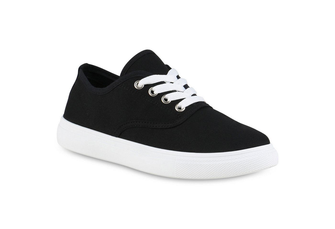 VAN HILL 838962 Sneaker Damen Sneaker Low Schnürer Bequeme Basic Stoff