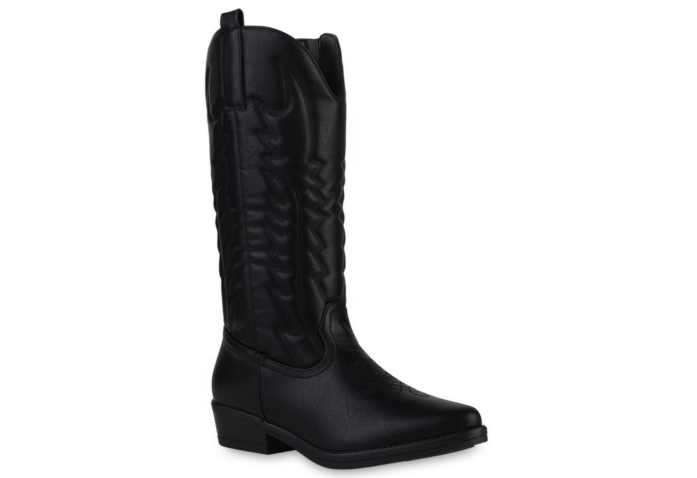 VAN HILL 839106 Cowboystiefel Damen Leicht Gefütterte Cowboystiefel Stiefel Stickereien