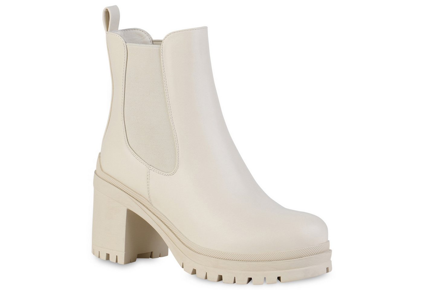 VAN HILL 839435 Chelseaboots Damen Chelsea Boots Stiefeletten Plateau Vorne Profil-Sohle