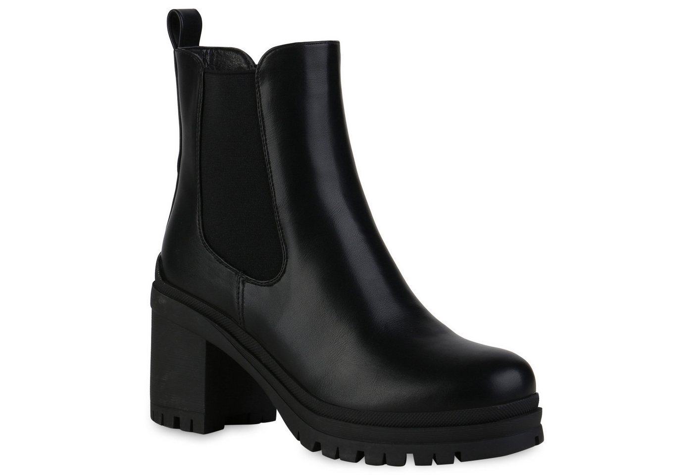 VAN HILL 839435 Chelseaboots Damen Chelsea Boots Stiefeletten Plateau Vorne Profil-Sohle